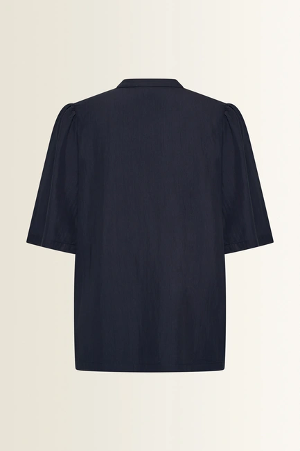 Licht glanzende blouse met V-hals