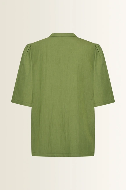 Licht glanzende blouse met V-hals