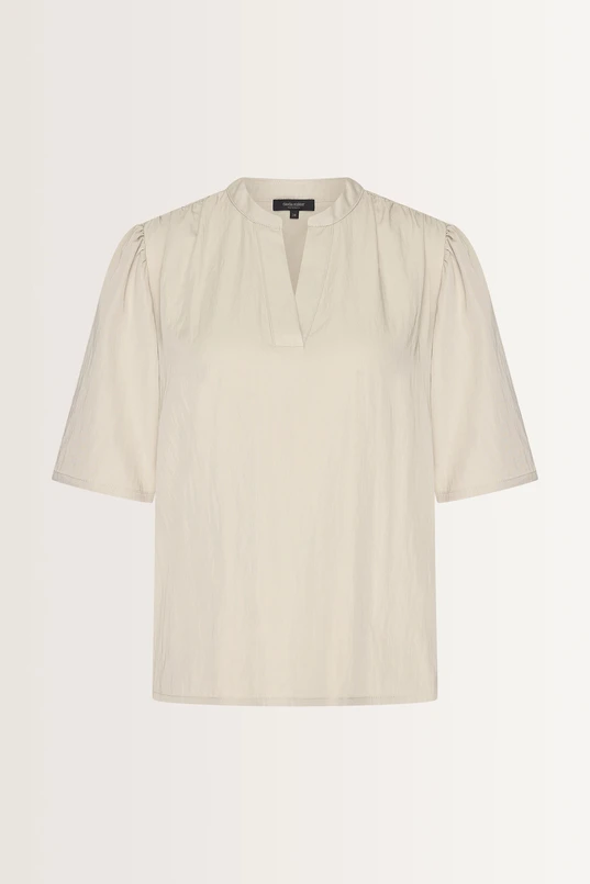 Licht glanzende blouse met V-hals