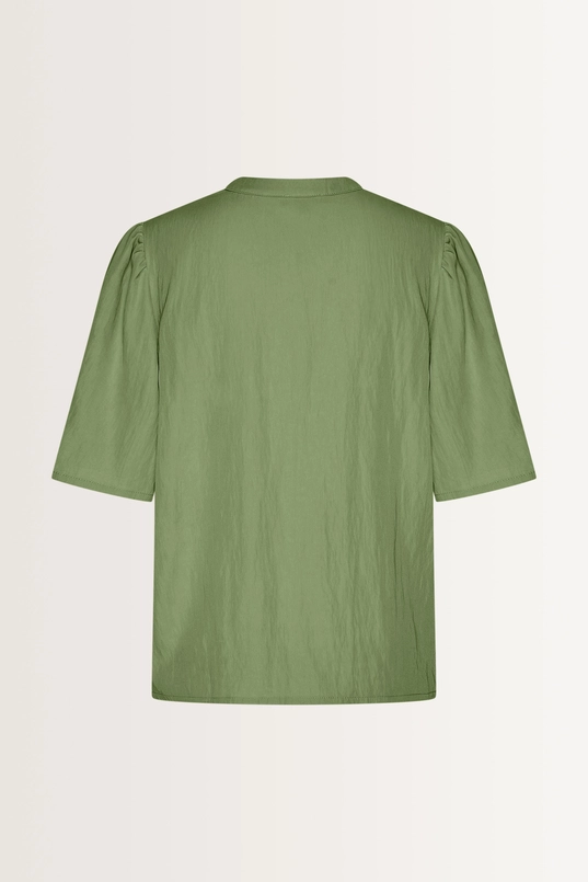 Licht glanzende blouse met V-hals