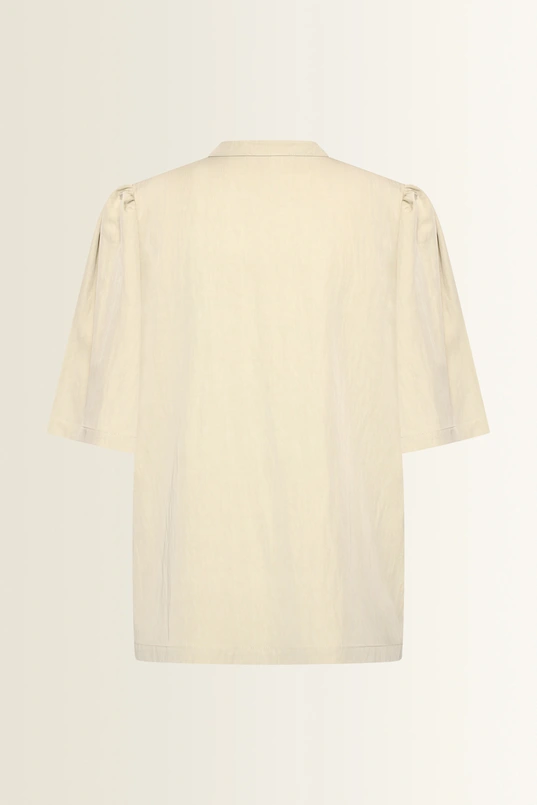 Licht glanzende blouse met V-hals