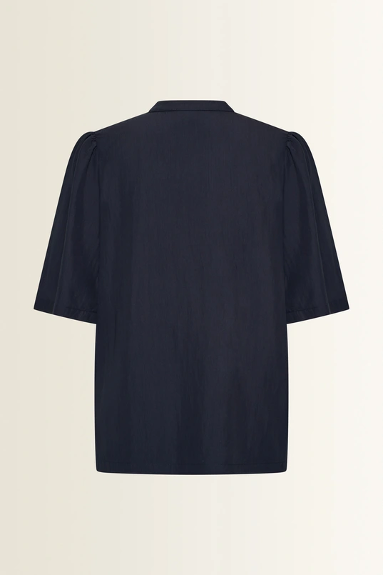 Licht glanzende blouse met V-hals