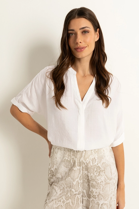 Lichtgewicht crinkle blouse