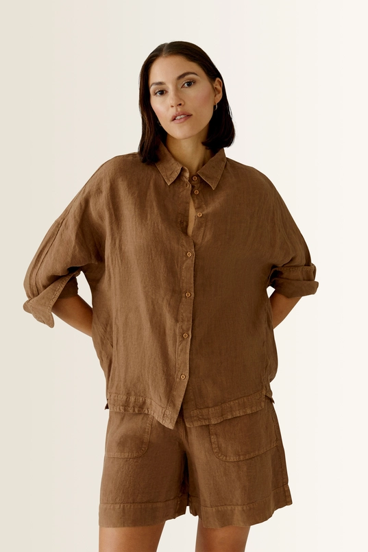 Linnen blouse met doorknoopsluiting OUI
