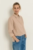 Linnen blouse met overhemdkraag