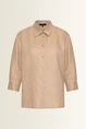 Linnen blouse met overhemdkraag