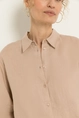 Linnen blouse met overhemdkraag