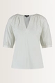 Linnen-katoen blouse met bladmotief