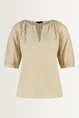 Linnen-katoen blouse met bladmotief