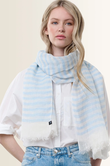 Linnen shawl met strepen Fraas