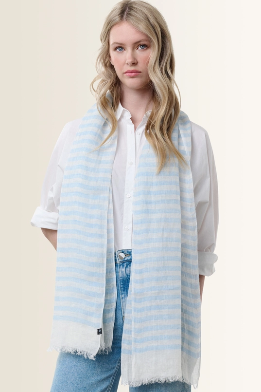 Linnen shawl met strepen Fraas