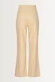Linnenblend broek met flairpijp