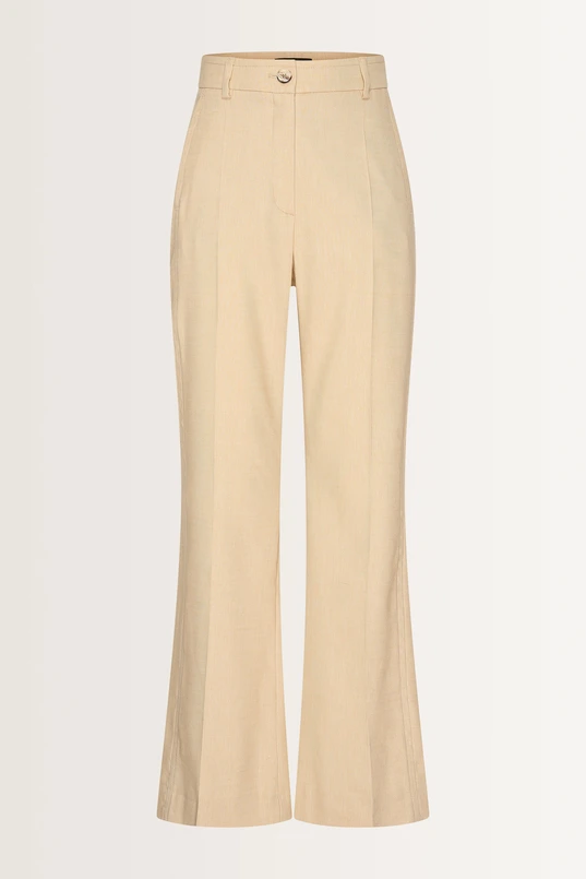 Linnenblend broek met flairpijp