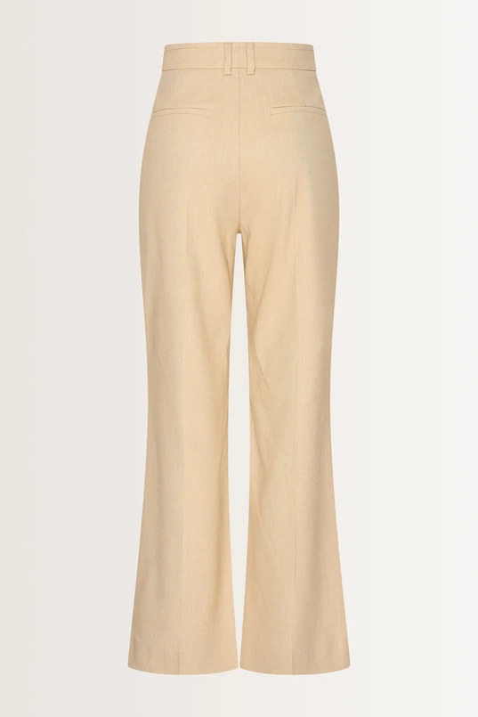 Linnenblend broek met flairpijp