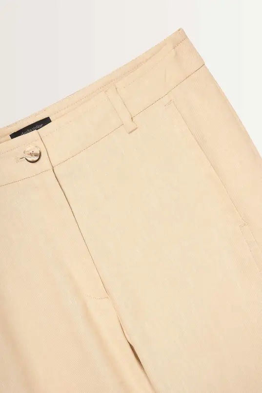 Linnenblend broek met flairpijp