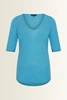 Linnenmix top met V-hals