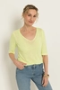 Linnenmix top met V-hals