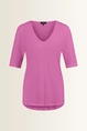 Linnenmix top met V-hals