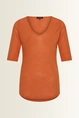 Linnenmix top met V-hals