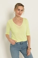 Linnenmix top met V-hals