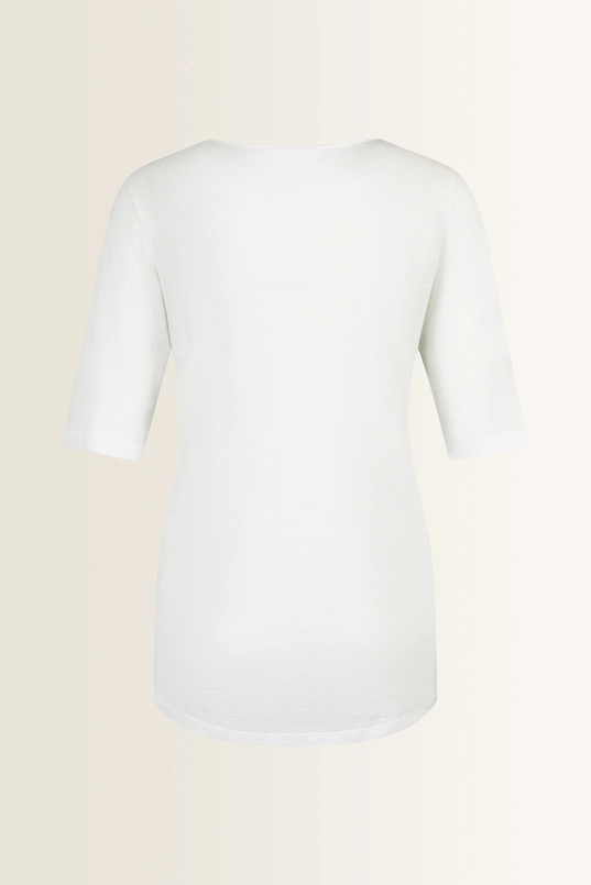 Linnenmix top met V-hals
