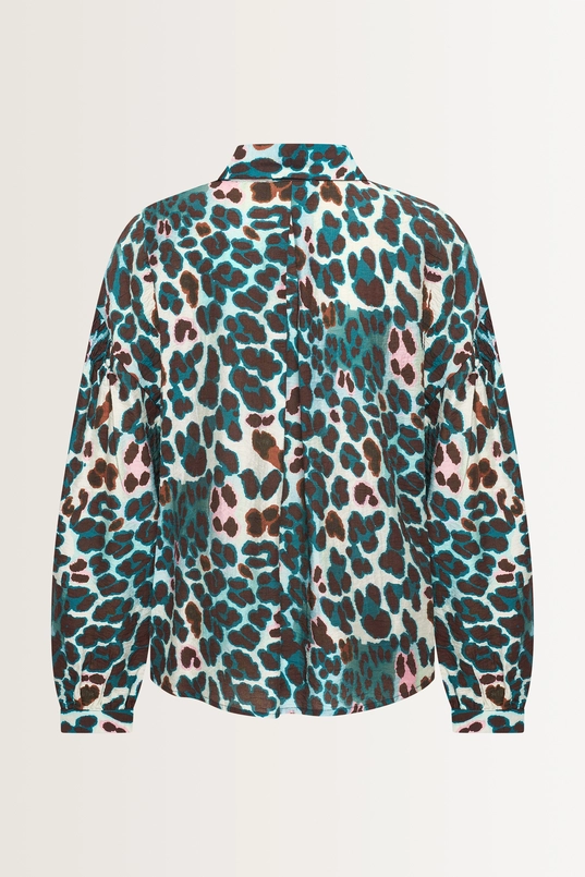 Losvallende blouse met luipaardprint