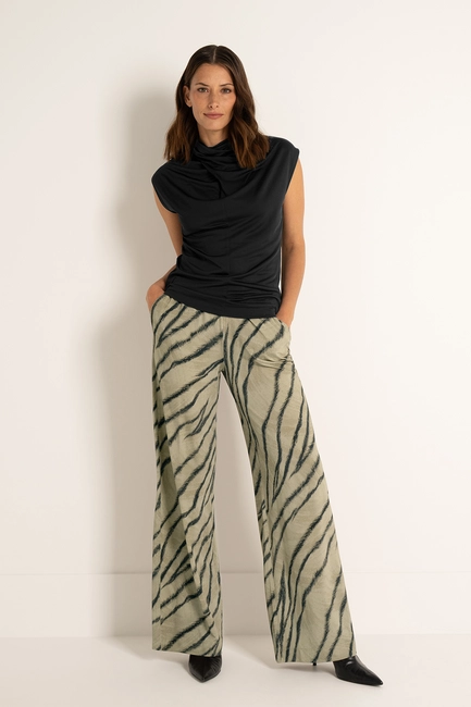 Losvallende broek met zebraprint