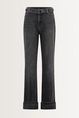 Losvallende jeans met denim riem