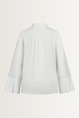 Losvallende poplin blouse polokraag