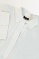 Losvallende poplin blouse polokraag