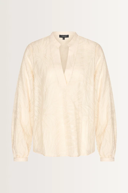 Luchtige blouse bladmotief