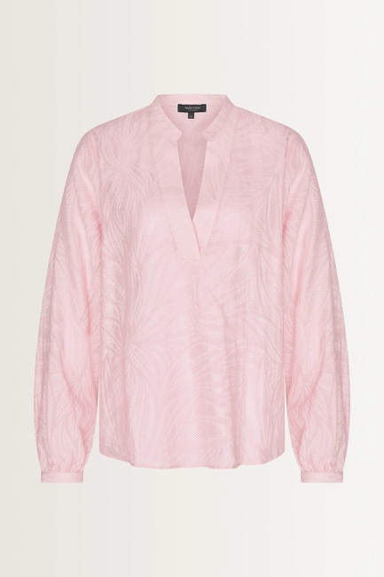 Luchtige blouse bladmotief