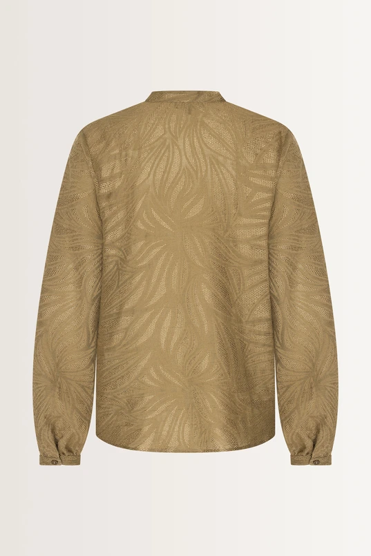 Luchtige blouse bladmotief