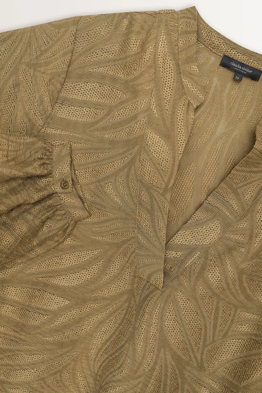 Luchtige blouse bladmotief