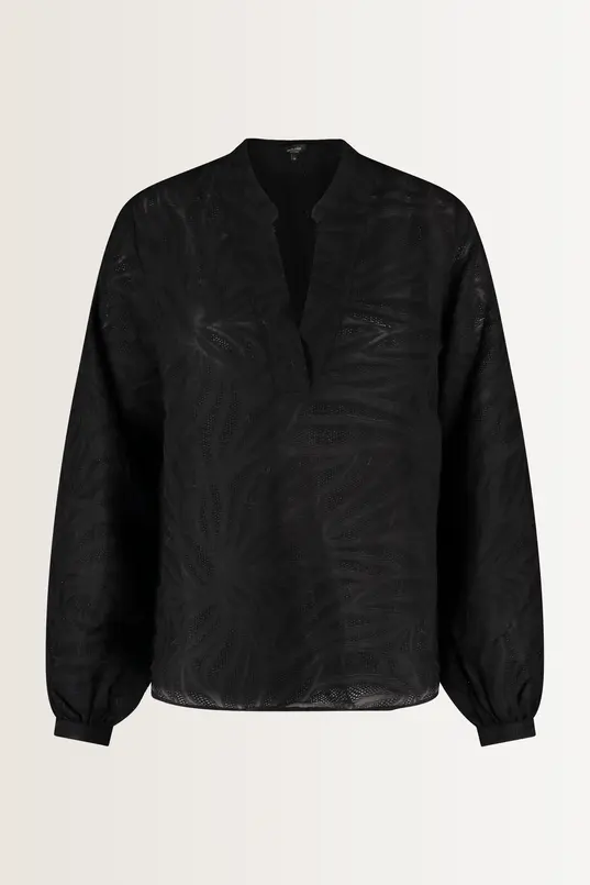 Luchtige blouse bladmotief
