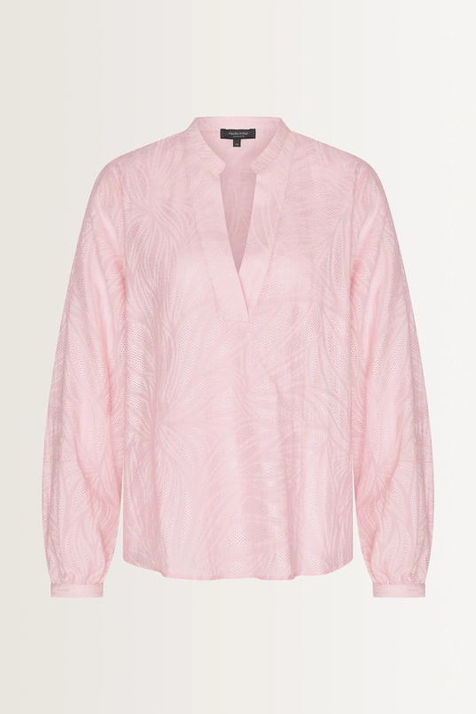 Luchtige blouse bladmotief