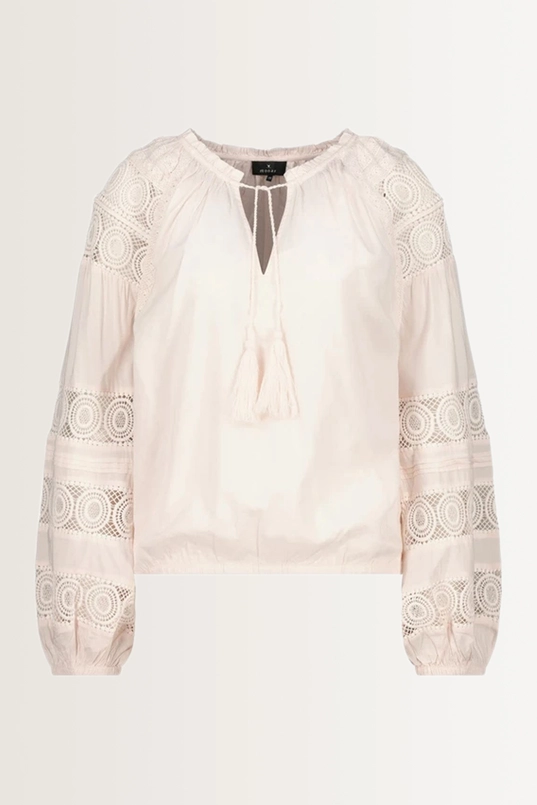 Luchtige blouse kanten inzetten Monari