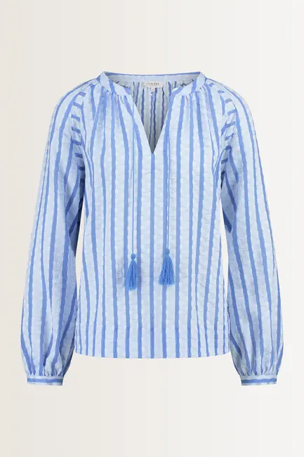 Luchtige blouse met streepreliëf