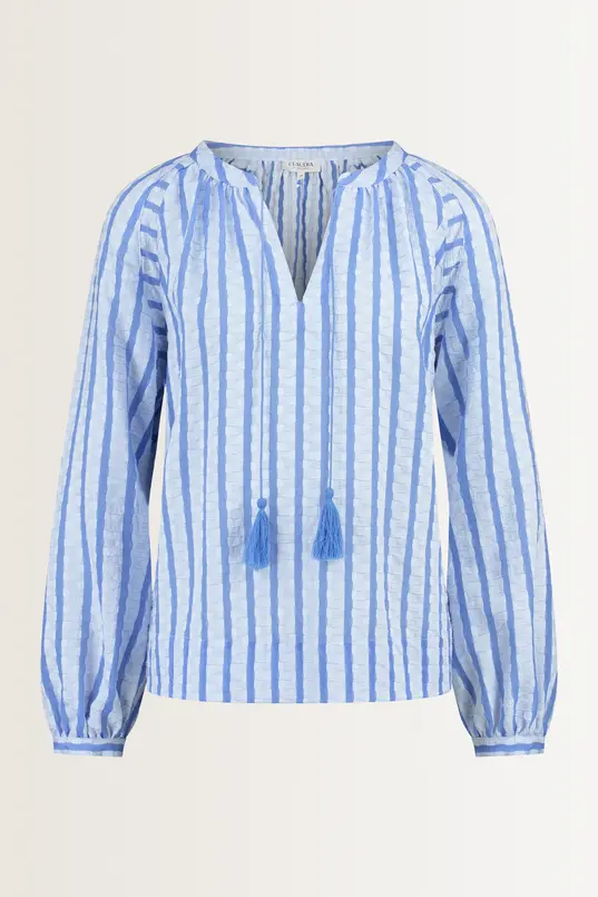 Luchtige blouse met streepreliëf