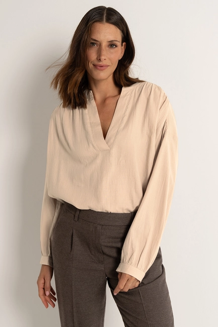 Luchtige blouse van katoenen twill