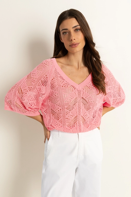 Luchtige knit met vlindermouwen