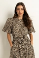 Luipaardprint blouse met pofmouwen