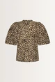 Luipaardprint blouse met pofmouwen