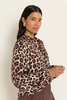 Luipaardprint blouse met puntige overhemdkraag