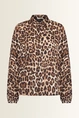 Luipaardprint blouse met puntige overhemdkraag
