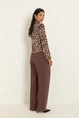 Luipaardprint blouse met puntige overhemdkraag