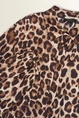 Luipaardprint blouse met puntige overhemdkraag