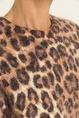 Luipaardprint trui met harig breisel
