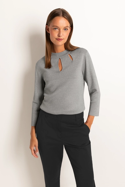 Lurex cut-out trui
