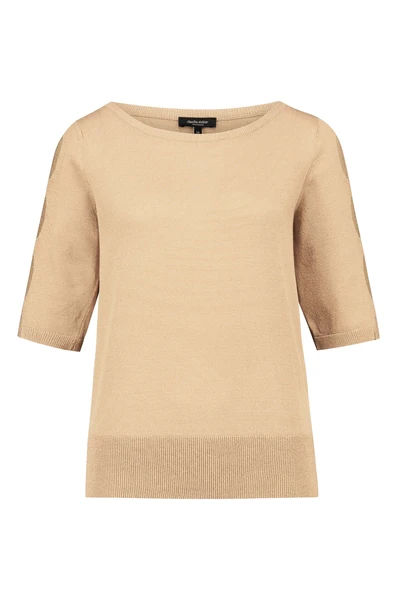 Lurex trui met mouwsplit